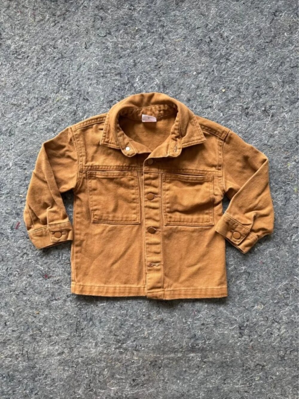 Wonder Nation Toddler 2T Brown Cotton Shacket Button-Up Jacket
